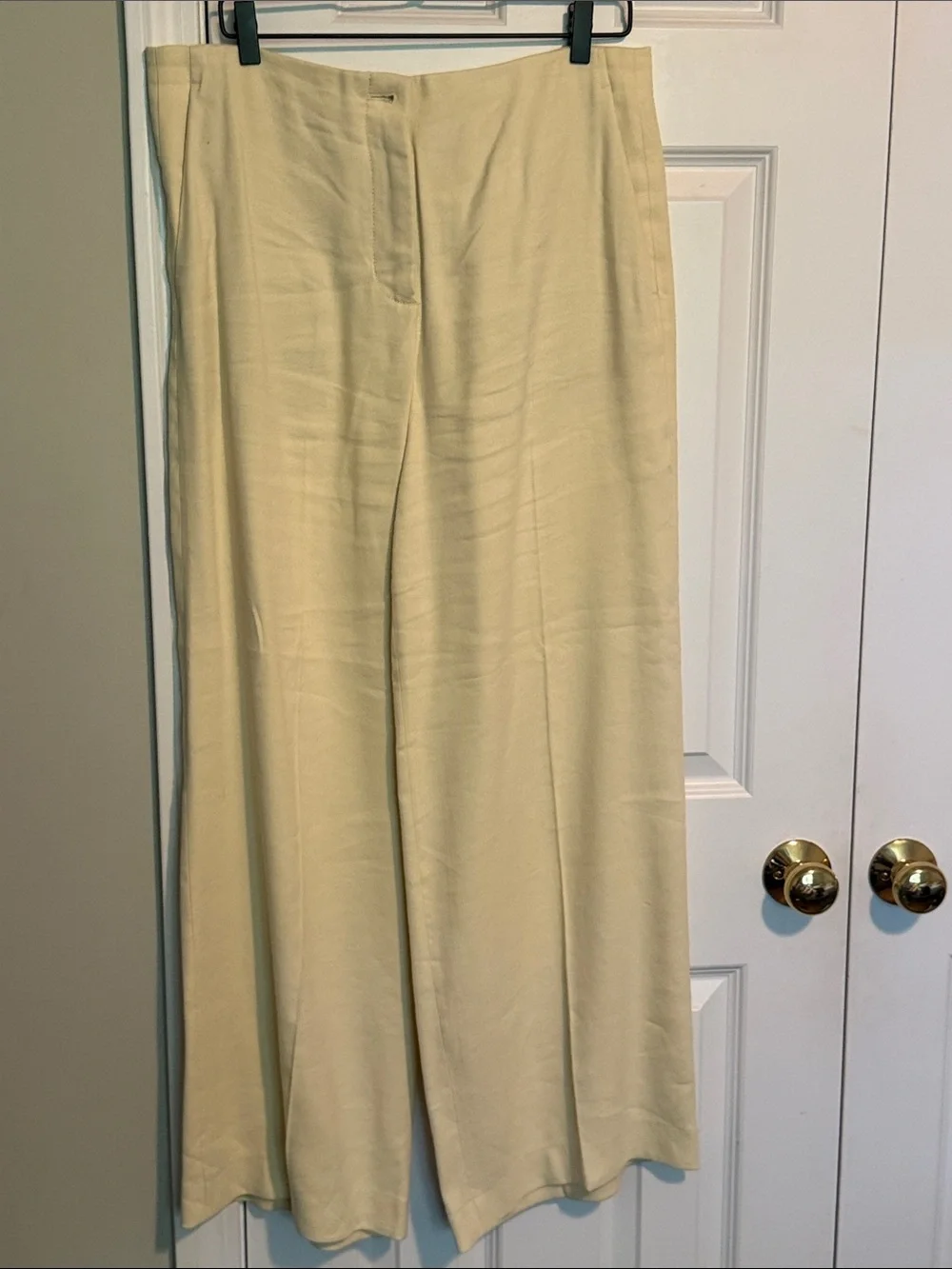 Zara Cream Wide-Leg Pants